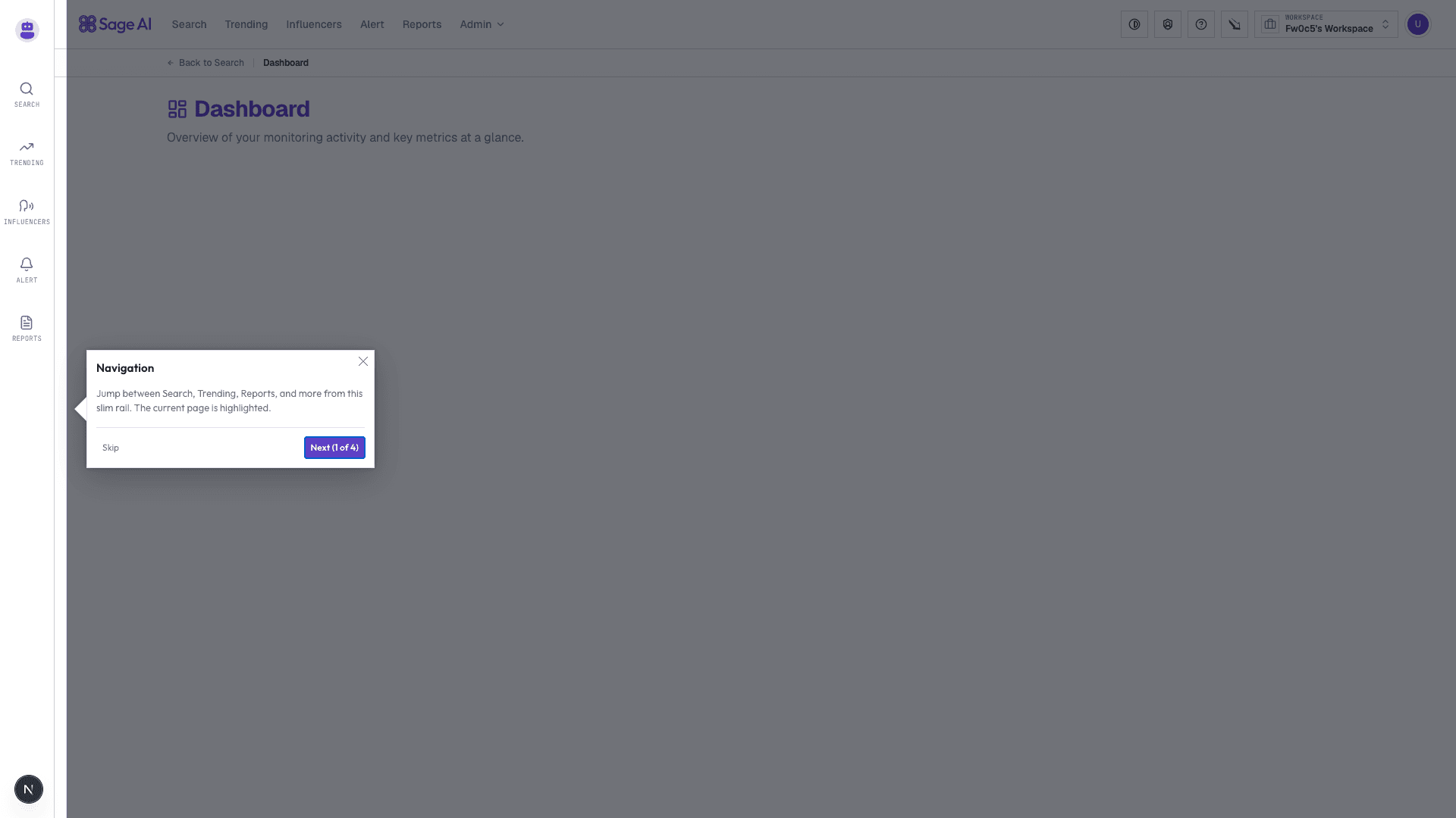SageAI dashboard operations view